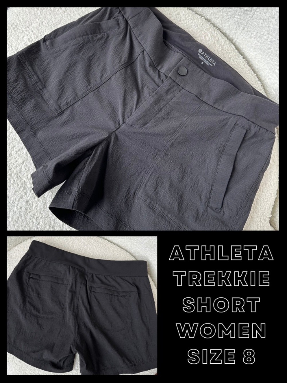 Atheta Trekkie Black Short women's size 8